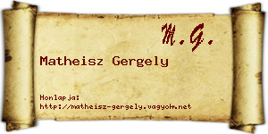 Matheisz Gergely névjegykártya